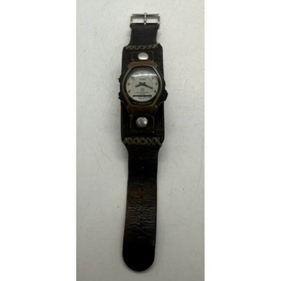 Casio Forester Illuminator Analog Digital Watch Brown Leather Band 1737 FT-600W - Picture 2 of 8